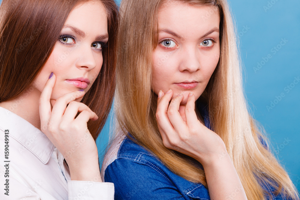 Comparison of girls with and without make up. Comparison of girls with and without make up.