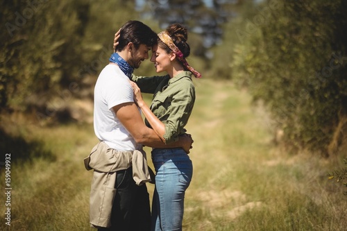 Young couple embracing at olive farm on sunny day © WavebreakMediaMicro