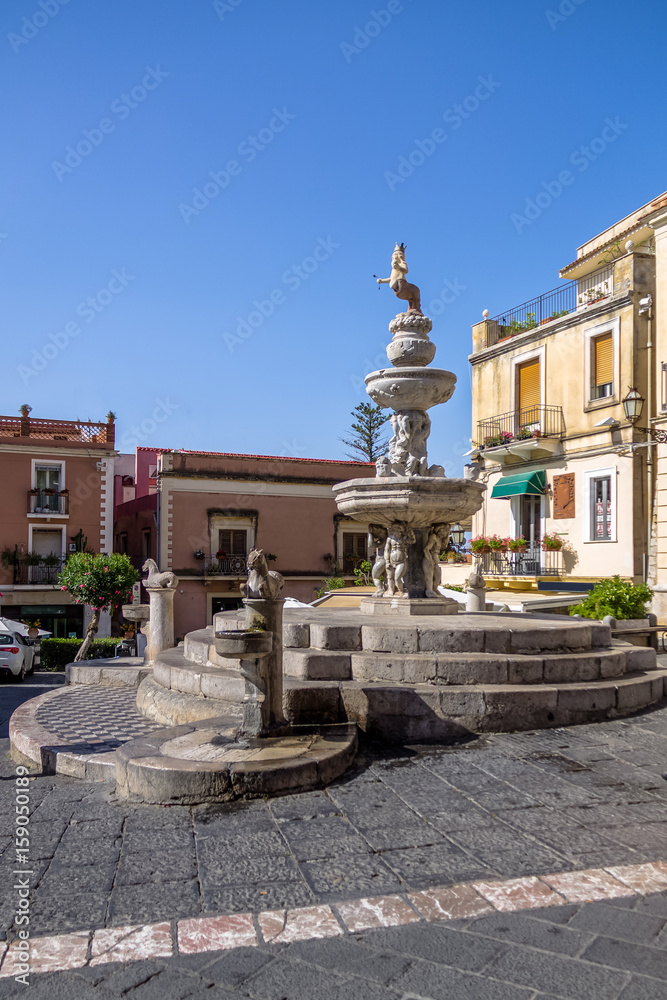 Centaur Fountain at Duomo Square - Taormina, Sicily, Italy