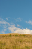 View of the hill and the blue sky