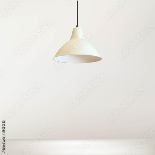 Simple Lamp with White Wall, Vector, Illustration