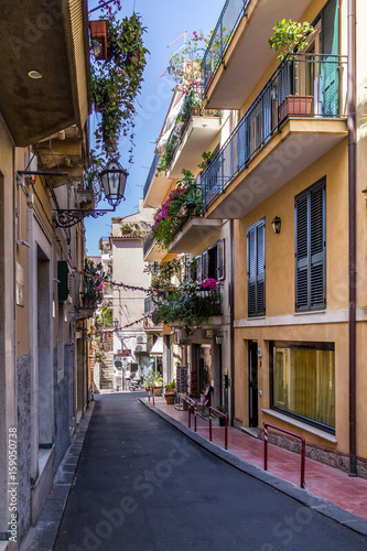 Street view of Taormina city - Taormina, Sicily, Italy © diegograndi