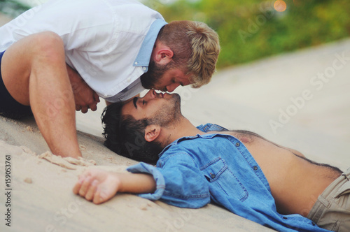 Young gay couple photo