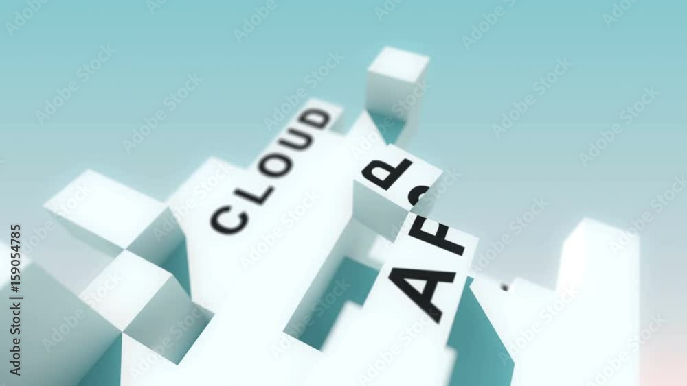 Software Development words animated with cubes