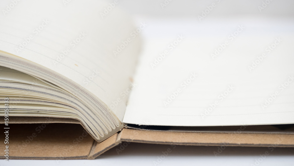 close up notebook white background close up notebook white background