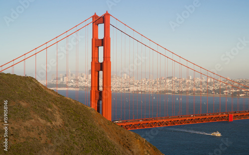 Panoramic Golden Gate Bridge San Francisco Marin County Headlands