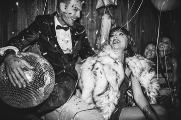 Friends enjoying at New Year's party