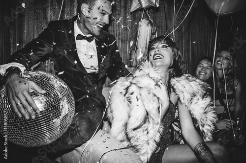 Friends enjoying at New Year's party