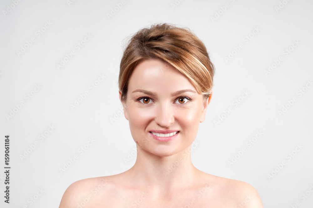 Beauty face skin care. Woman with clean perfect skin Beauty face skin care. Woman with clean perfect skin