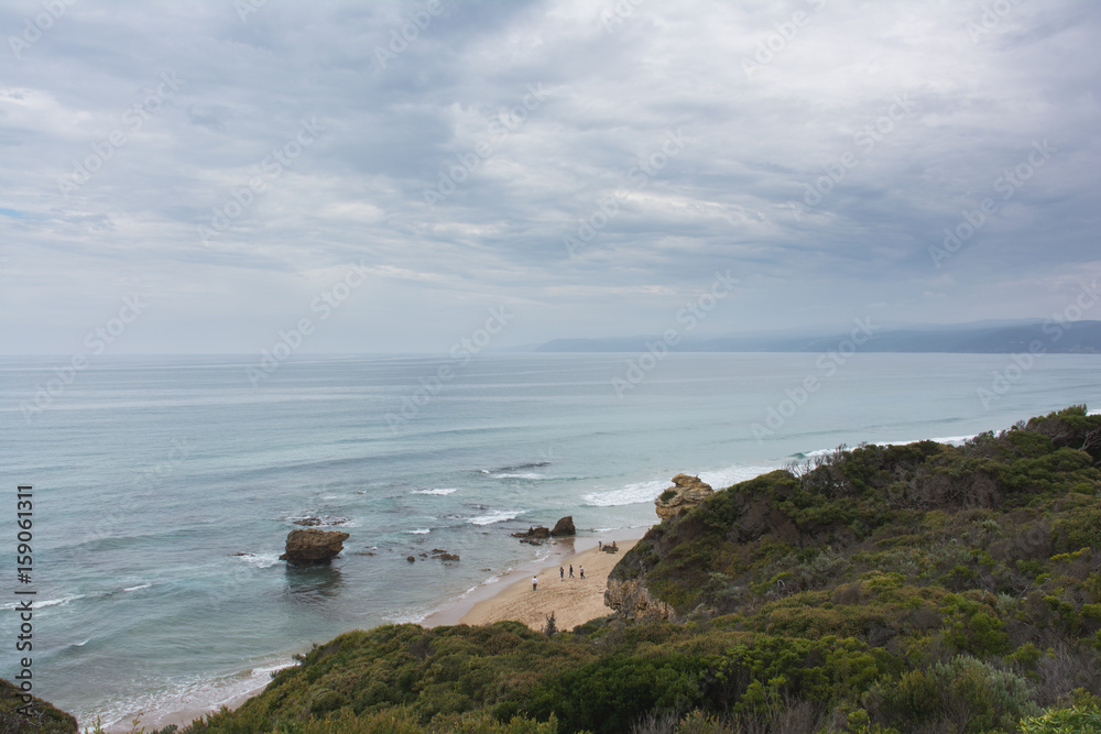 Australian shoreline on cloudy day