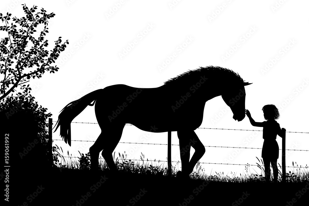 Fototapeta Dziewczyna i koń
