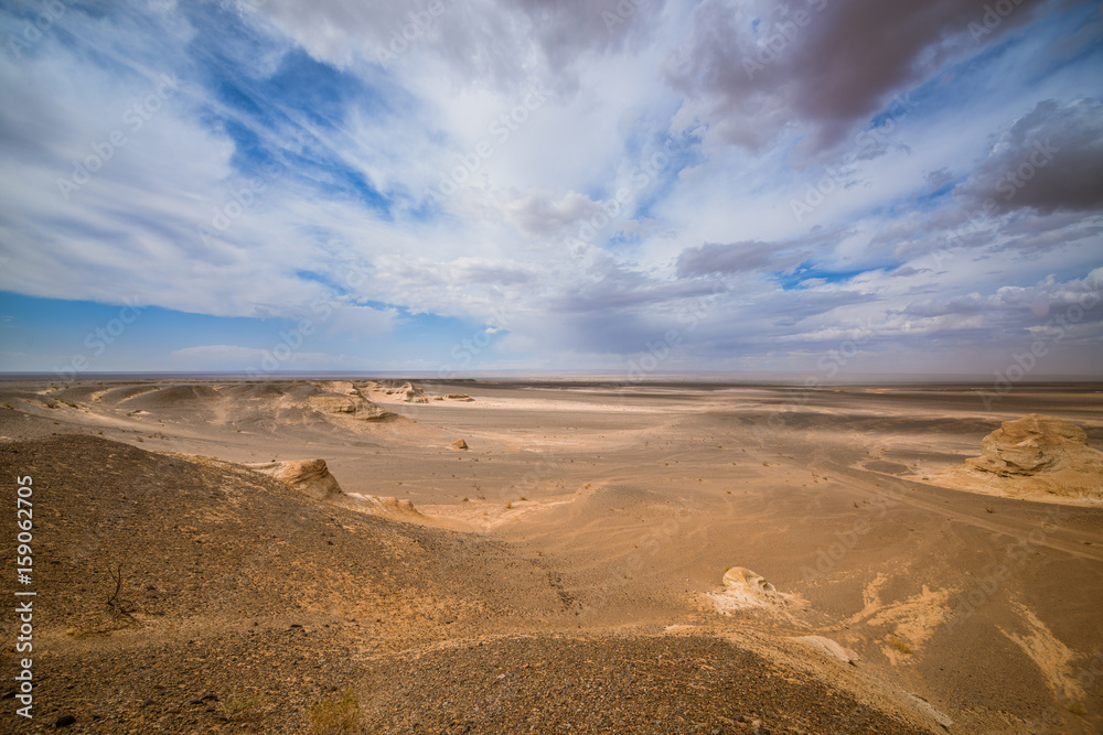 beautiful landscape of sunlit desert 
