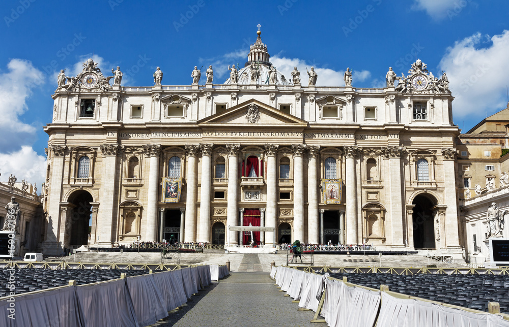  Basilica of Saint Peter in Vatican In the spring day