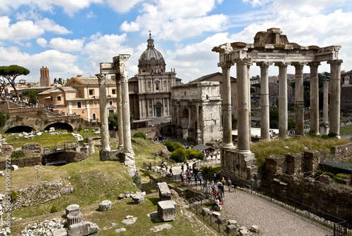  Roman Forum - square in the heart of ancient Rome, along with surrounding buildings.