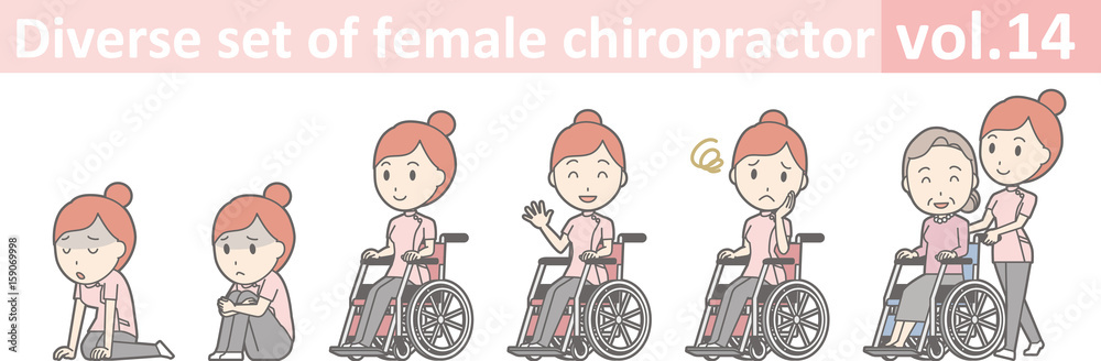 Diverse set of female chiropractor, EPS10 vol.14 Diverse set of female chiropractor, EPS10 vol.14