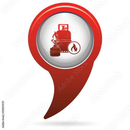 Camping stove with gas bottle icon