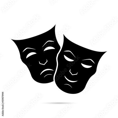 Ancient greek vector mask icon.