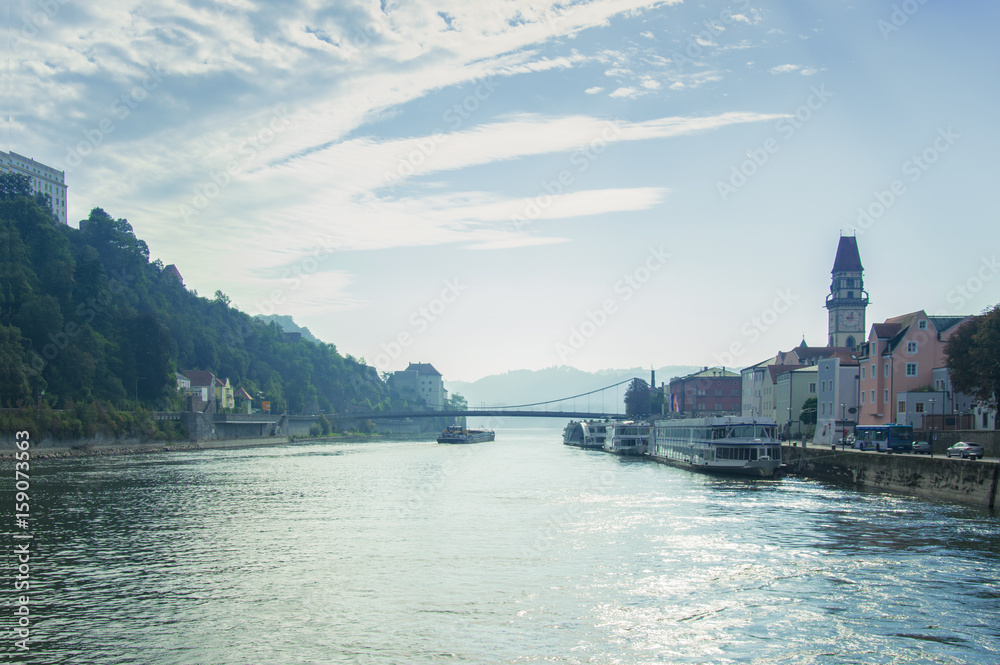 Fototapeta premium Idyllic morning mood in Passau, Germany