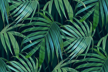 Handdoek met foto Palmbomen patronen Hawaïaanse palmbladeren exotisch motief  © yana2607