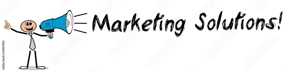 Marketing Solutions! / Mann mit Megafon Marketing Solutions! / Mann mit Megafon