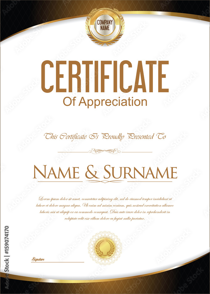 Certificate or diploma retro design collection Certificate or diploma retro design collection