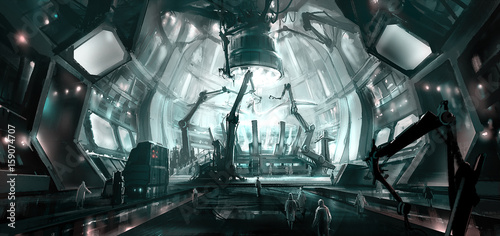 Study the halls of biology, digital illustrations.