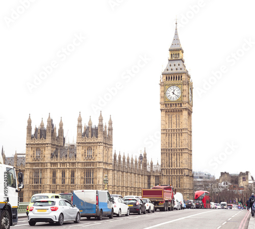 Photography Traffic in Central London city, Big Ben in background