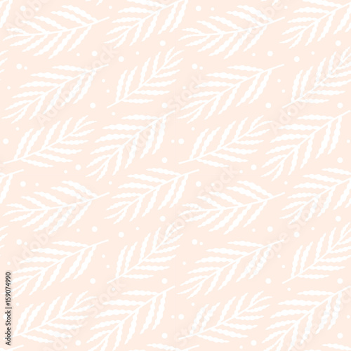 Floral seamless pattern with leaves. Vector illustration.