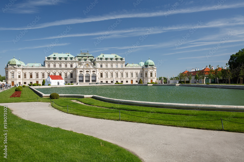 The Belvedere Palace and pond, Vienna, Austria