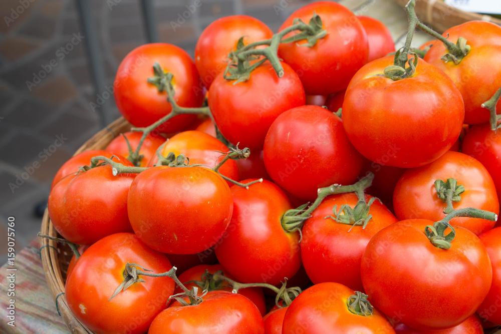 piles of fresh tomato