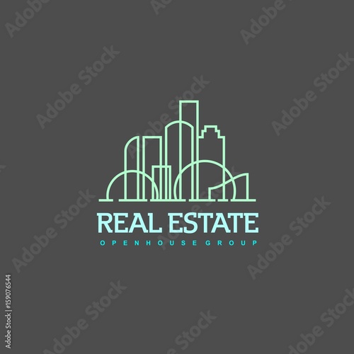 Real Estate logo design template. Corporate branding identity.