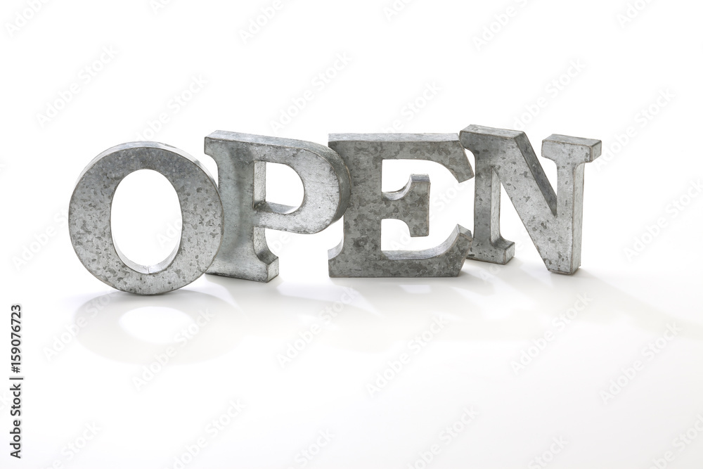 OPEN/金属製の文字 OPEN/金属製の文字