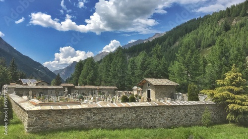 Cuadro en lienzo vista del cimitero di Cogne in Valle d'Aosta