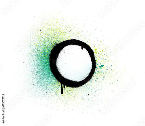 graffiti sprayed ring circular shape over green