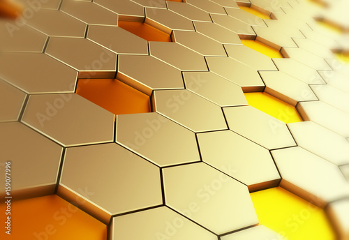 Hexagon background. Abstract background which can be used as a design element. 3d illustration