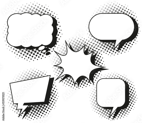 Five designs of speech bubbles