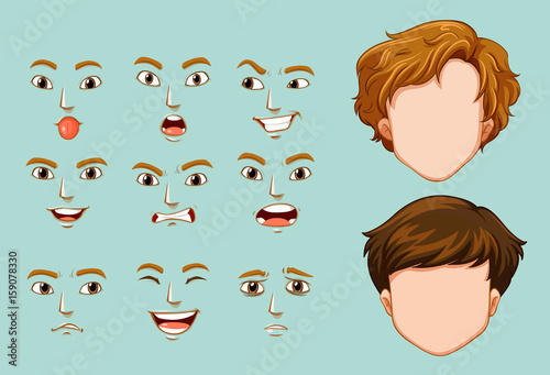 Faceless characters and different emotions