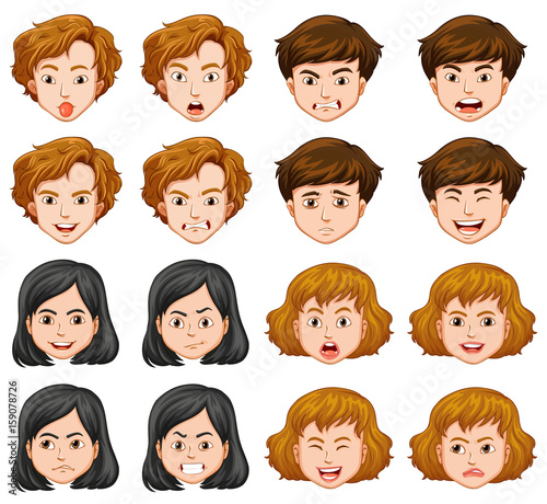 People with different facial expressions