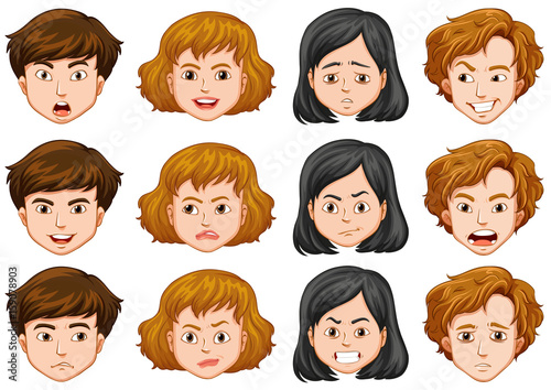 People with different facial expressions
