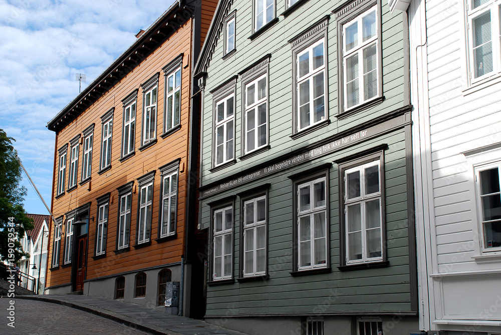 Fototapeta premium Typical houses in Stavanger, Norway