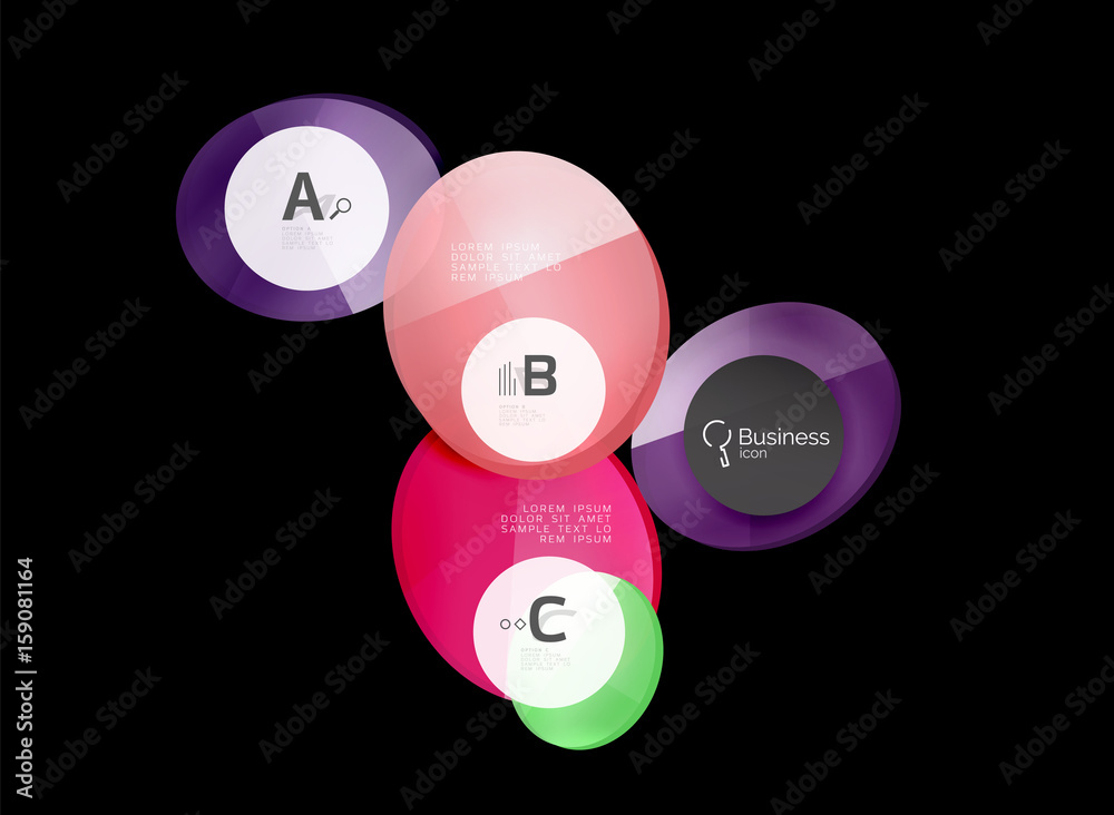 Glossy glass circle banner design template Glossy glass circle banner design template