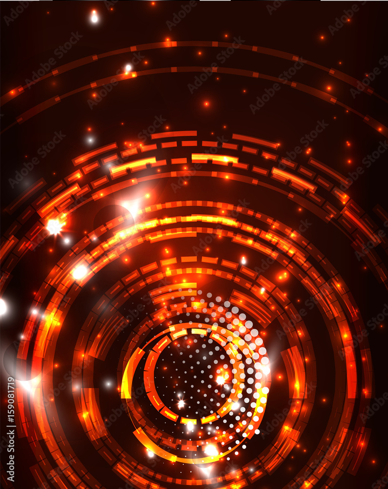 Obraz premium Neon circles abstract background