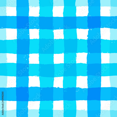 Stripe Pattern Gingham Blue Brush Strokes