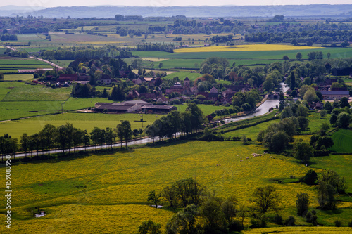 F, Burgund, Châteeauneuf-en-Auxois, "Plus beaux villages de France", blick auf Landschaft um Kanal