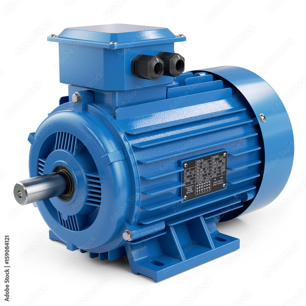 Industrial electric motor blue