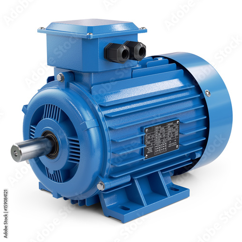Fototapeta Industrial electric motor blue