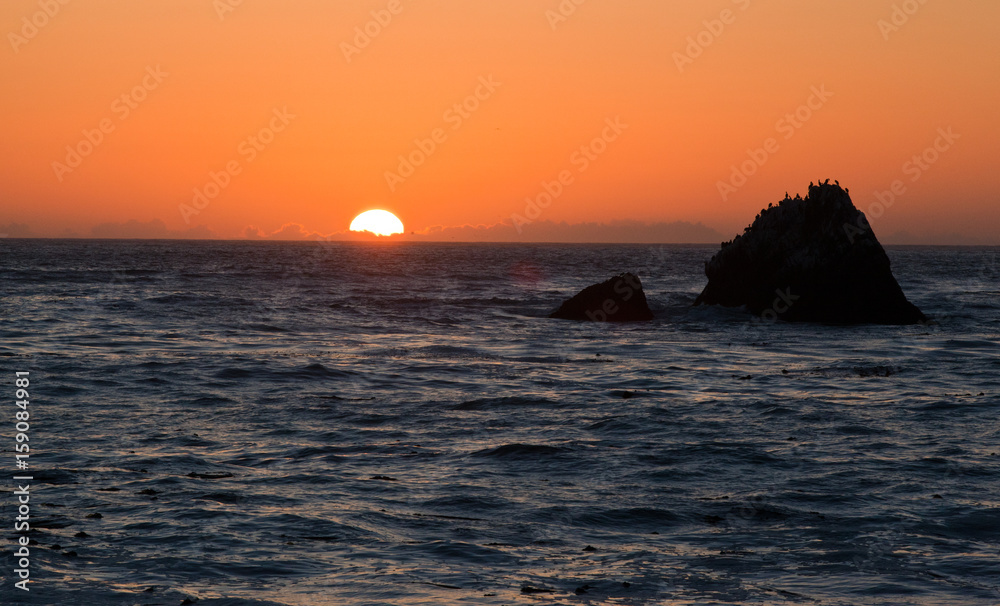 Sunset on the Pacific Ocean