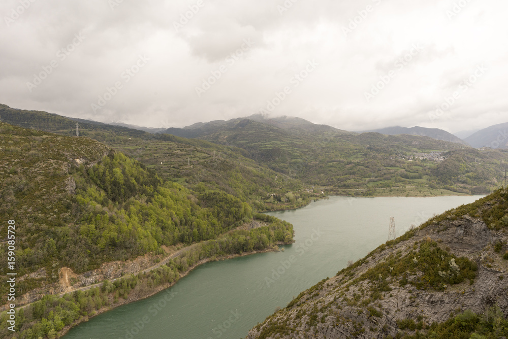 Viewpoint to the swamp from the horse's hoof in the Pyrenees