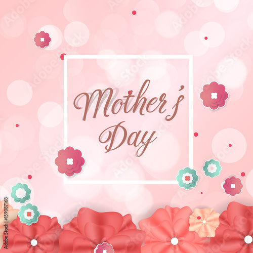 Mother's day greeting card typography flyer template and lettering. Poster, card, label, banner design,background, Vector illustration