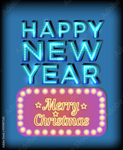 Vector illustration New year and Christmas poster.